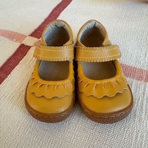 Livie & Luca ruched Mary Jane shoes in mustard!